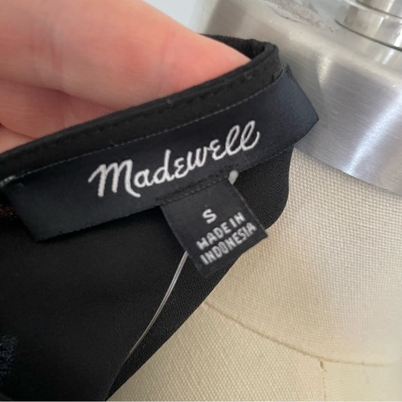 Madewell Novel Tie-Front Top in Black- Size Small- NWT - Picture 9 of 10